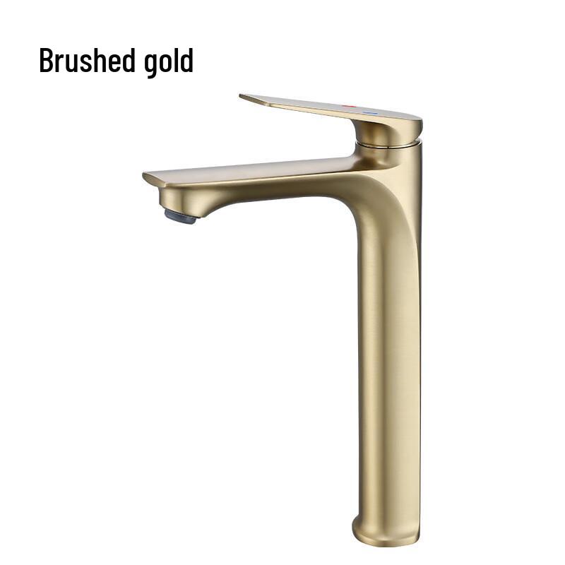 MDNG Brushed Gold Single-Hole Hot & Cold Basin Faucet
