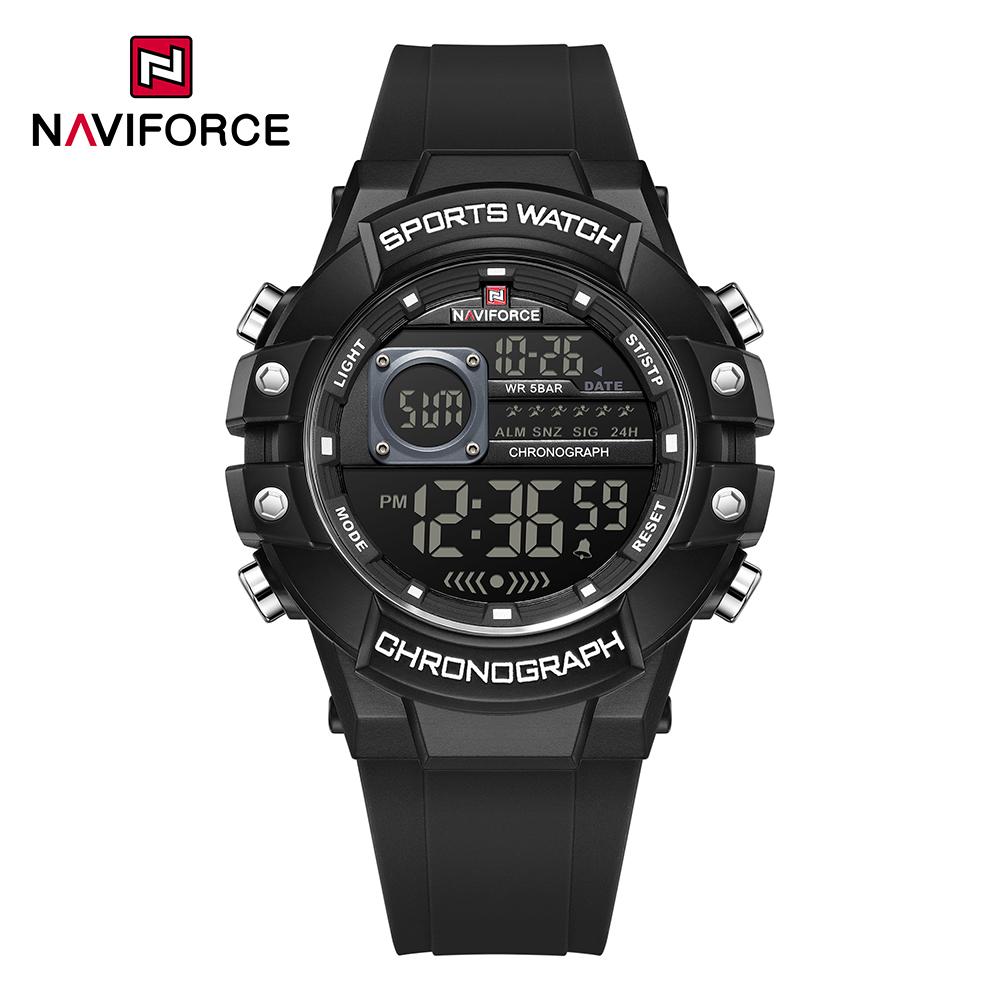 NAVIFORCE Sports Digital Watch for Men Boy Chronograph Calendar Date Alarm Waterproof 50m Night Pattern Men Casual Watch NF6102