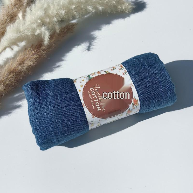 Silk Tassel Headscarf: Cross-border Crinkled Rayon Cotton Linen Scarf