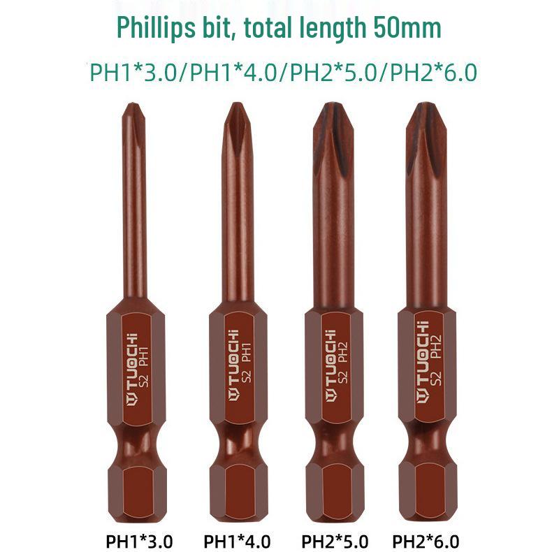S2 Alloy Steel 6.35 Torx Phillips Slotted Magnetic Electric Screwdriver Bit for Manual and Pneumatic Use.