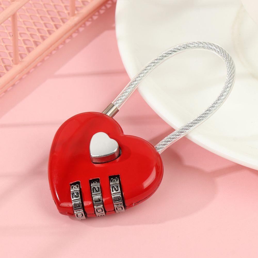 1pc HOT Outdoor Travel Suitcase Valentine's Day Code Dial Combination Security Tool Heart Shaped Lock 3 Digit Password Padlock