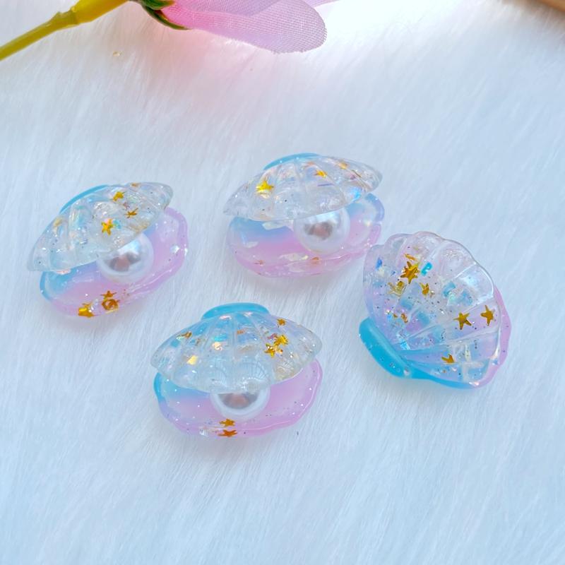

10Pcs New Cute 3D Shiny Shells Flat Back Resin Cabochons Scrapbooking DIY Jewelry Craft Decoration Accessorie Q24