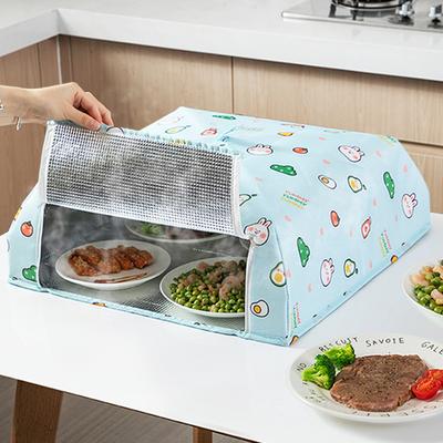 Large Food Cover Insulated Dishes Home Vegetable Meat Winter Thickened Heating Table Collapsible Zip Tent Food Warm Cover for Camping Picnics BBQ