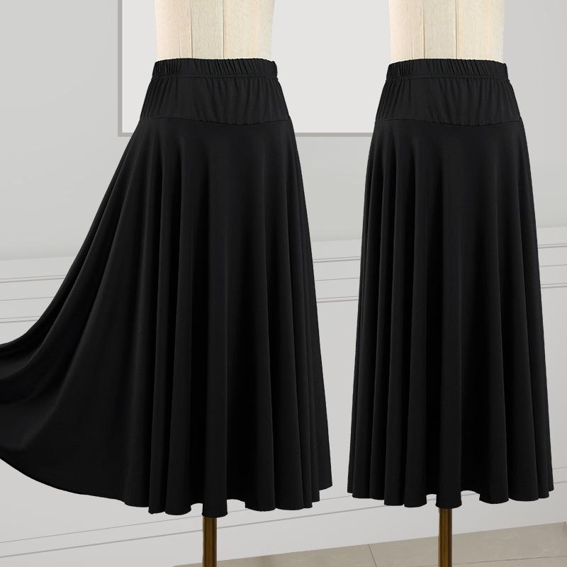 2025 Nová jednobarevná sukně na square dance a sálový tanec s velkým rozsahem