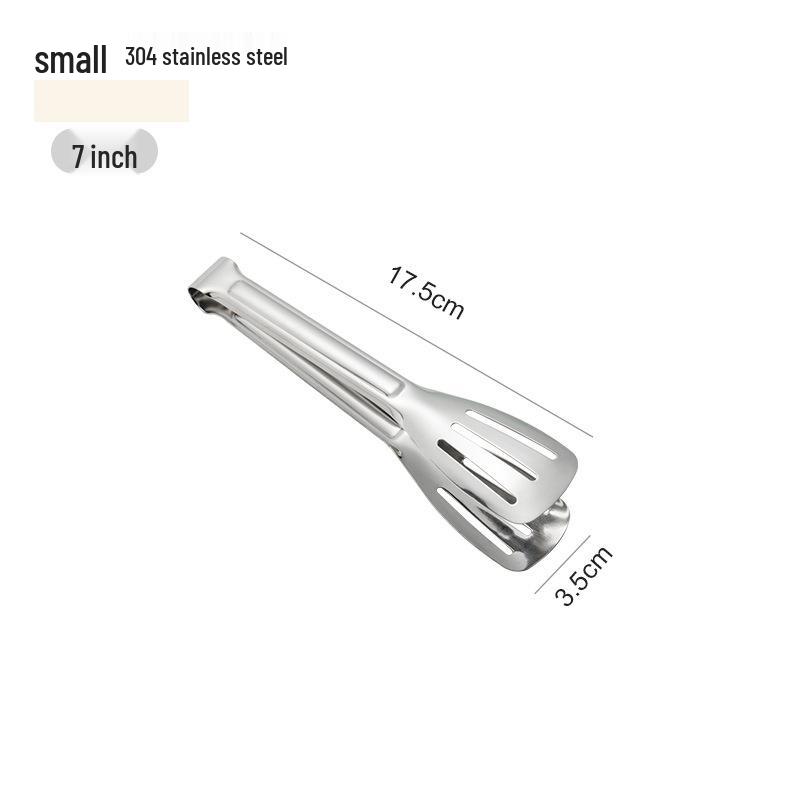 304 Stainless Steel Triple-Line Kitchen Tongs for Bread, Barbecue, and Buffet