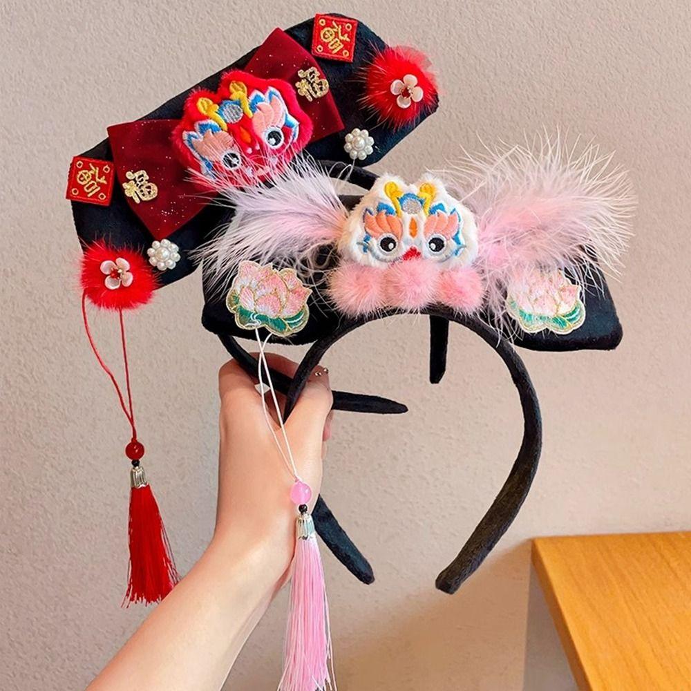 Velvet Bow Chinese Style Headwear Flower Hanfu Headwear Ancient Style Gege Headband  Women