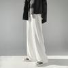 Summer Men Pants Solid Color Elastic Waist Anti-wrinkle Draping Wide Leg Trousers Streetwear