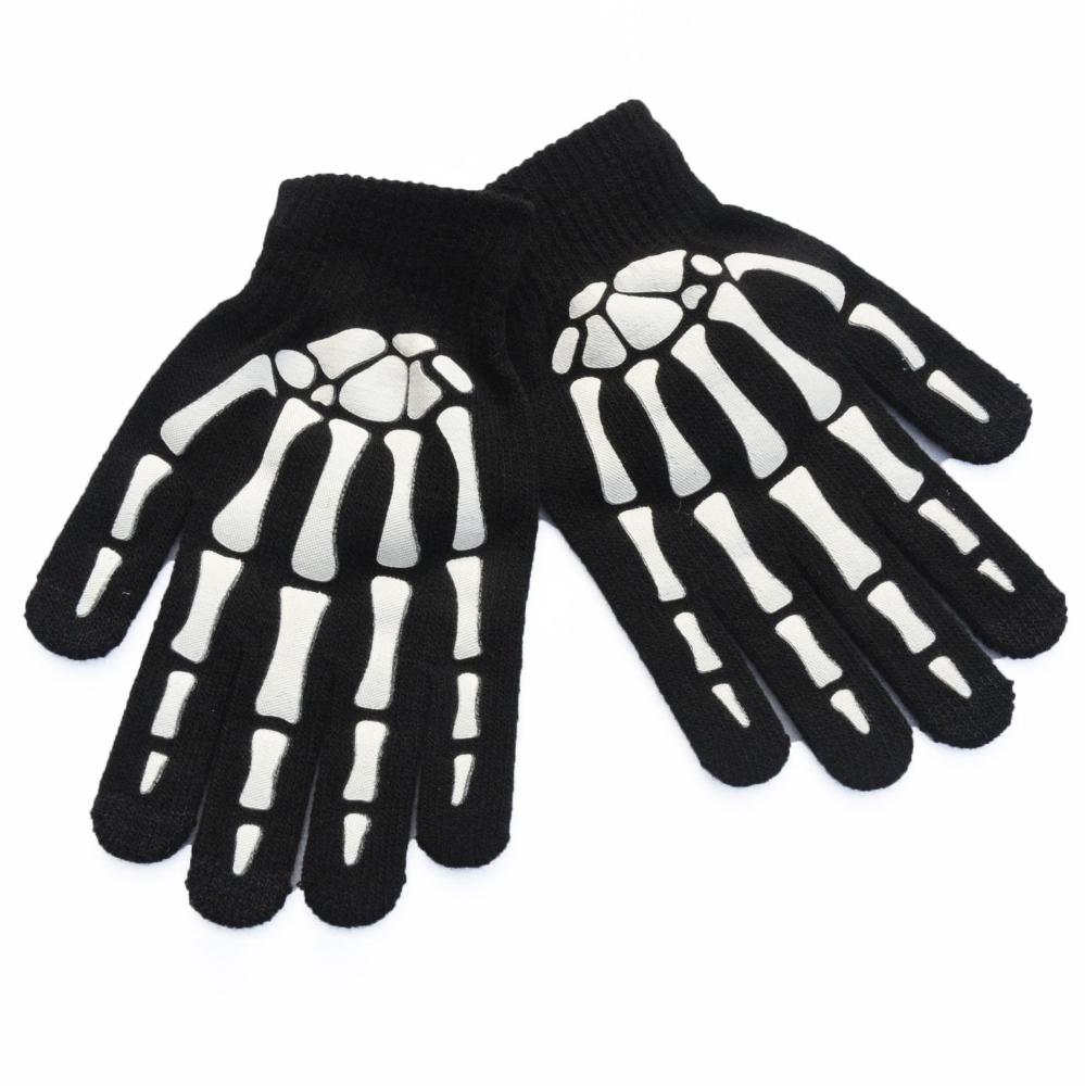 Warm Non Slip Half-finger Gloves Halloween Luminous Mittens Full Finger Gloves Fashion Accessories