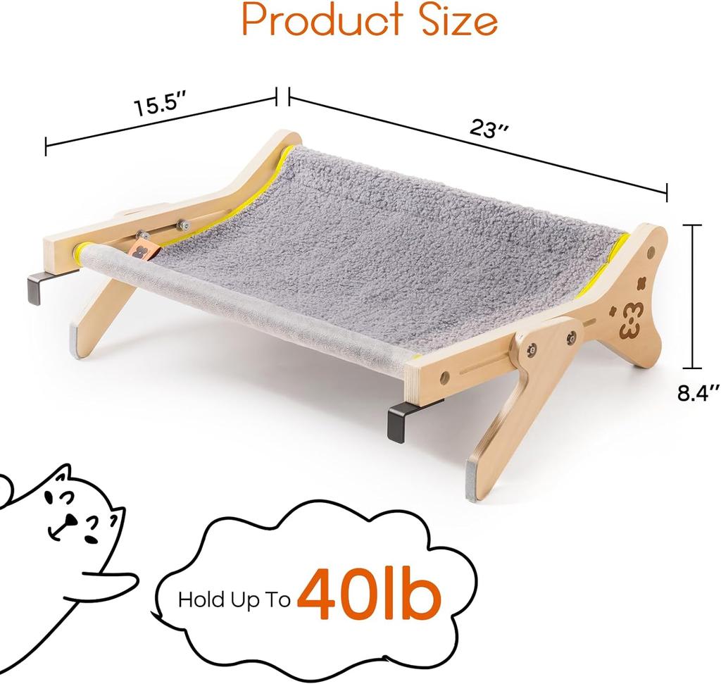 Mewoofun Cat Window Perch Cat Window Hammock Seat 2 In 1 Beige Cream Grey Pink Adjustable Steady Cat Bed for Indoor Cats for 40