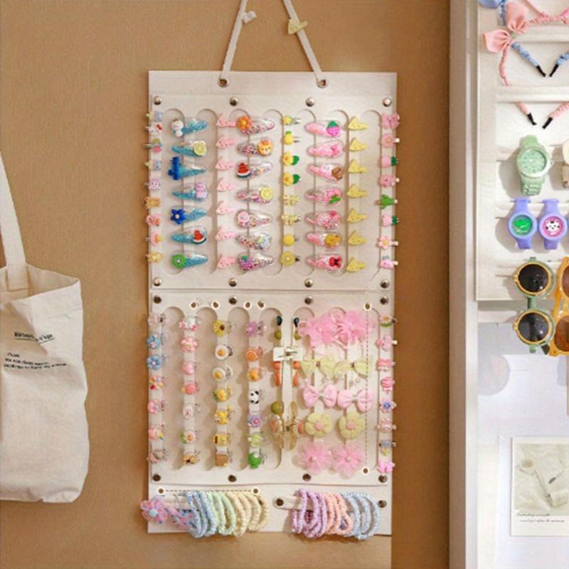 Felt Hair Accessory Storage Rack Large Wall Hanging Jewelry Organizer for Women Hair Clips Headband Multi-Purpose Storage Bag