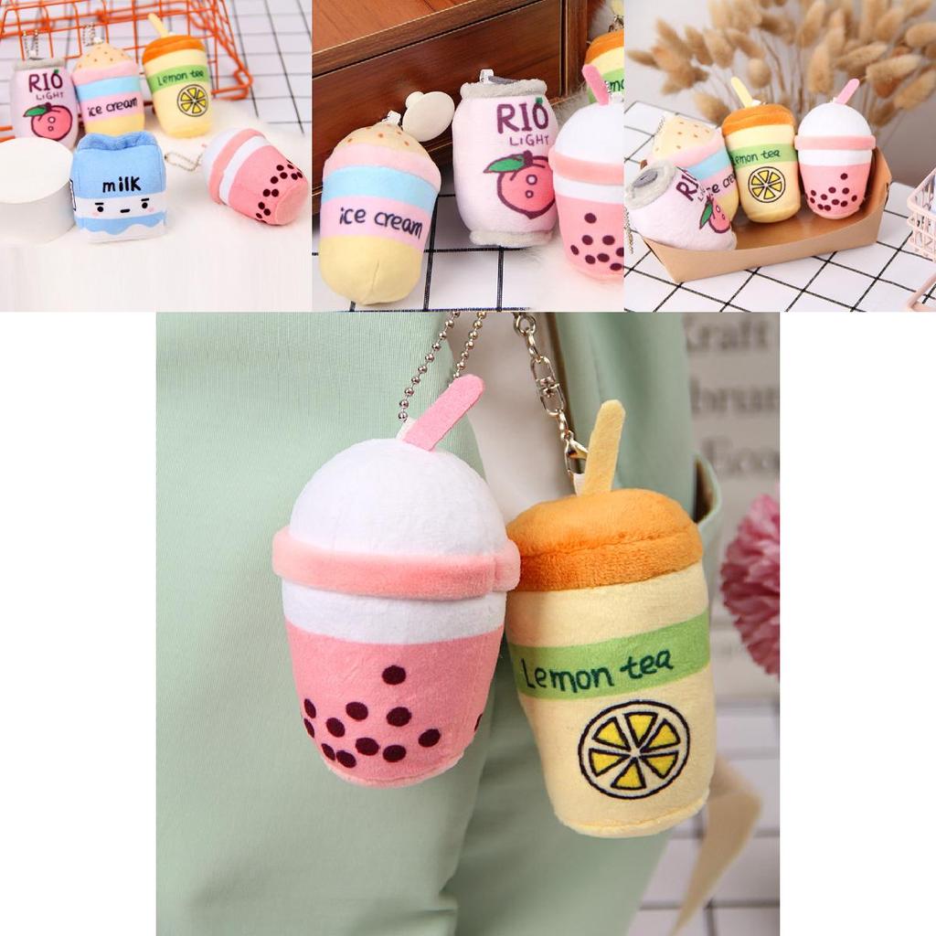 Entzückendes rosa Zitronentee-Stofftier mit weicher PP-Baumwollfüllung für Schlüsselanhänger und Rucksäcke