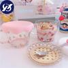 Süße Erdbeere Pfirsich halten Tasse Glas Schüssel Frühstück Müsli Student Mädchen Milch Kaffee Haferflocken hitzebeständig Kawaii Becher