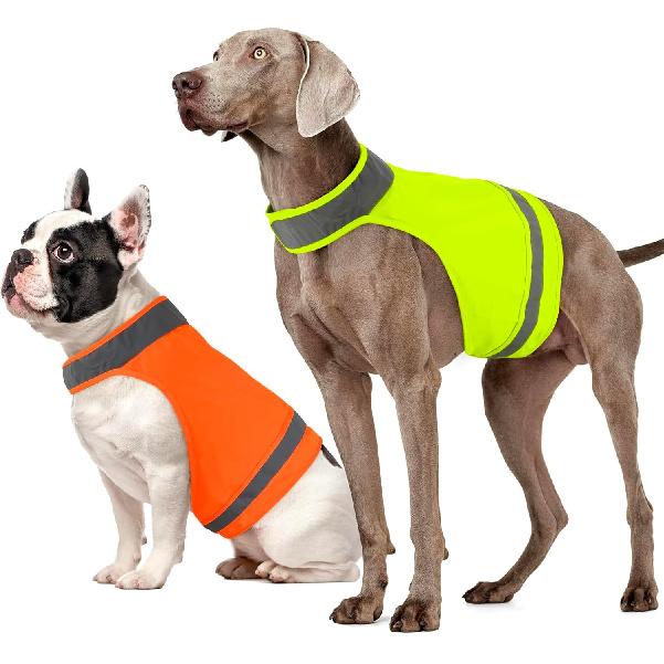 2 Pieces Dog Hunting Vest Reflective Safety Vest Adjustable,High Visibility Jacket Make Your Dog More Visible and Safety from Hunter (Fluorescent
