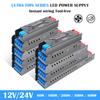 Ultra Thin Lighting Transformer 110V 220V To 12V 24V 60W 100W 200W 300W 400W Heat Dissipation Power Supply For LED Strip Adapter