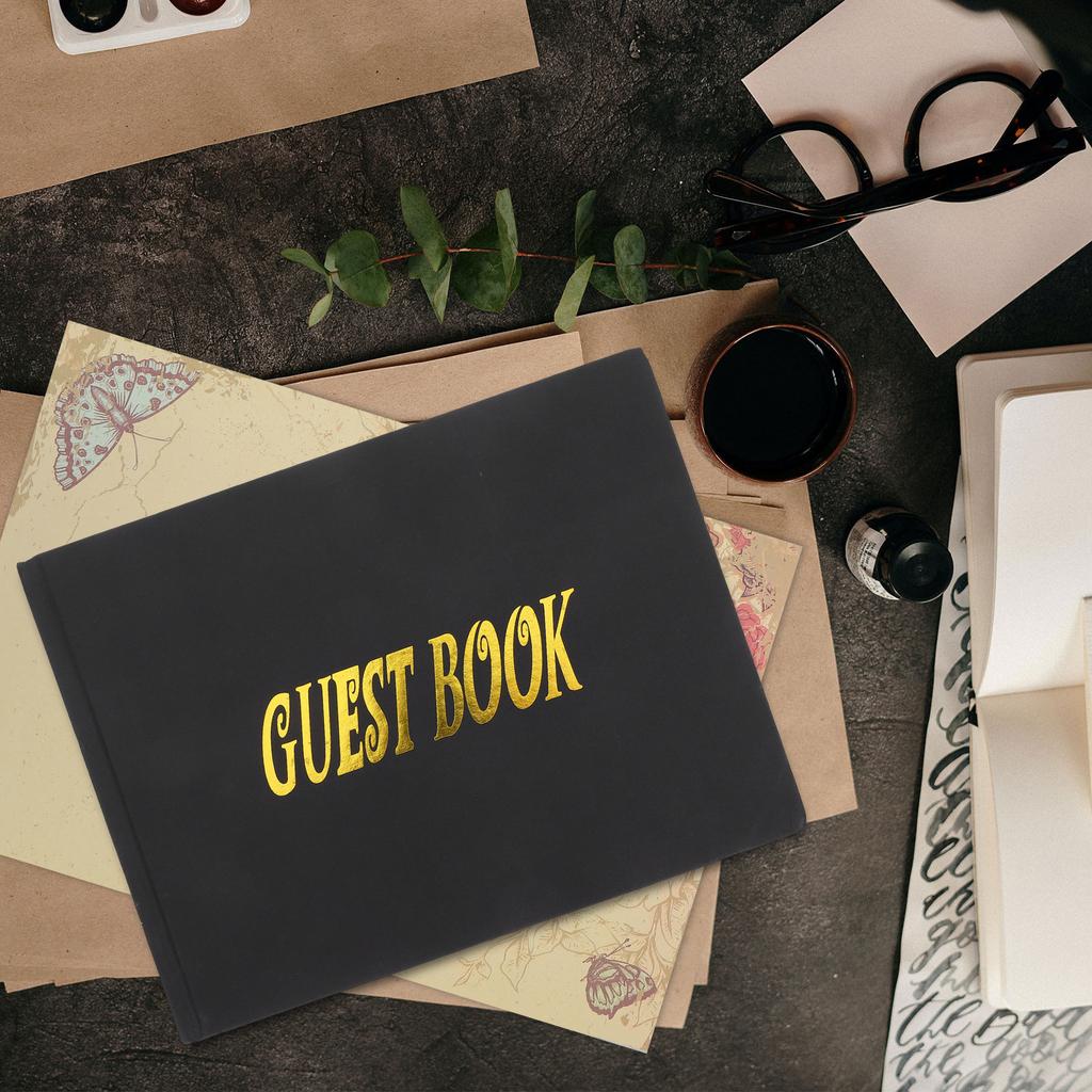 Wedding Guest Book Elegant Memory Book for Signing Messages Scrapbook for Ceremony Funeral Graduation Birthday Party