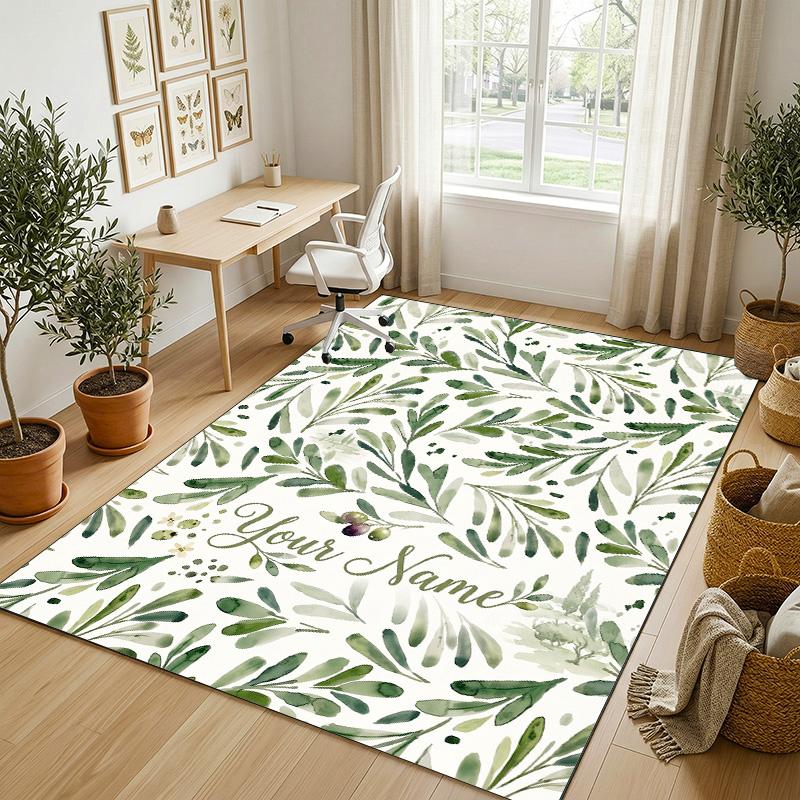 Gothic Moth Theme Soft Crystal Velvet Rug Custom Name & Text Print Non Slip Floor Rug for Bedroom Living Room
