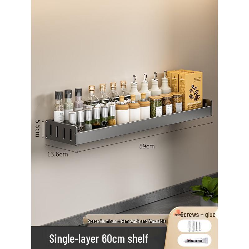 Drill-Free Wall-Mounted Kitchen Storage Rack