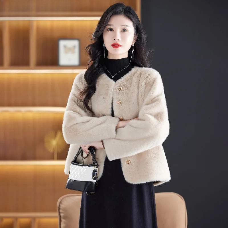 Autumn and Winter Thickened Short Jacket Women's High-end Warm Fur Jacket