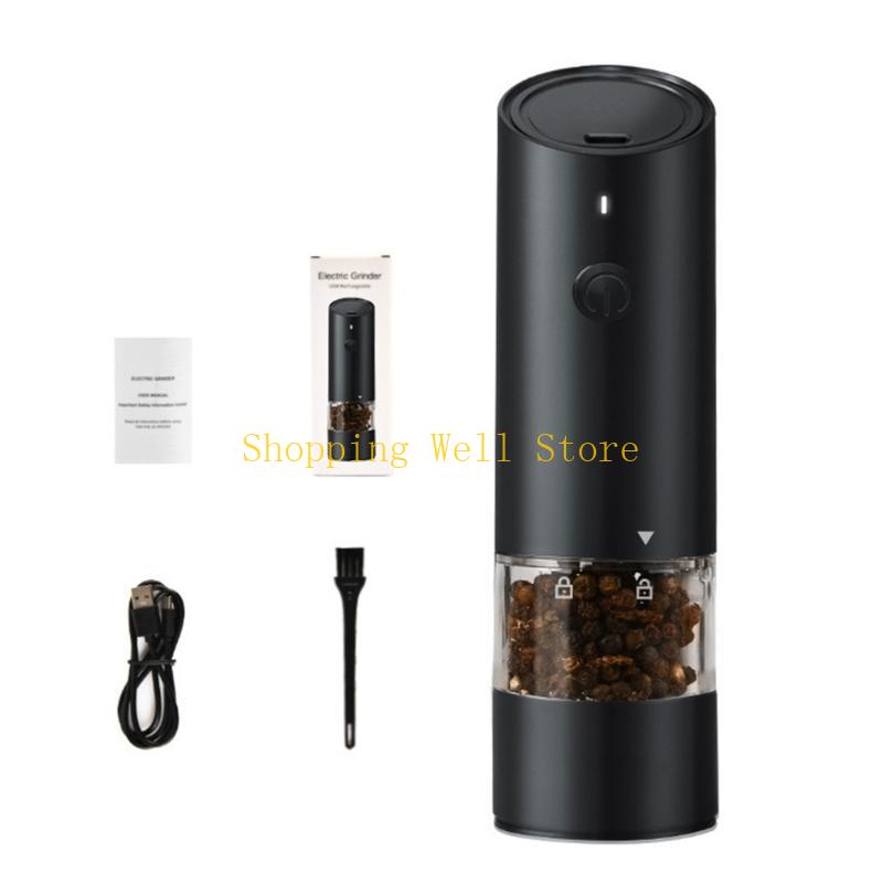 

KX4B Electric Spices Mill with Adjustable Grinding Setting Salt and Peppers Grinder чорний