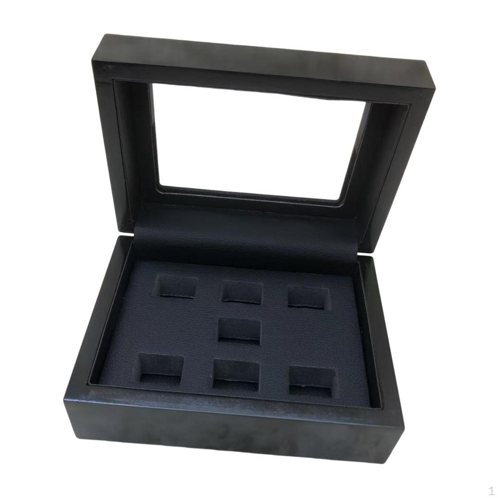 Box with Presentation Stand, Holder, Jewelry Organizer, Wooden Surface Smooth PU Coating,