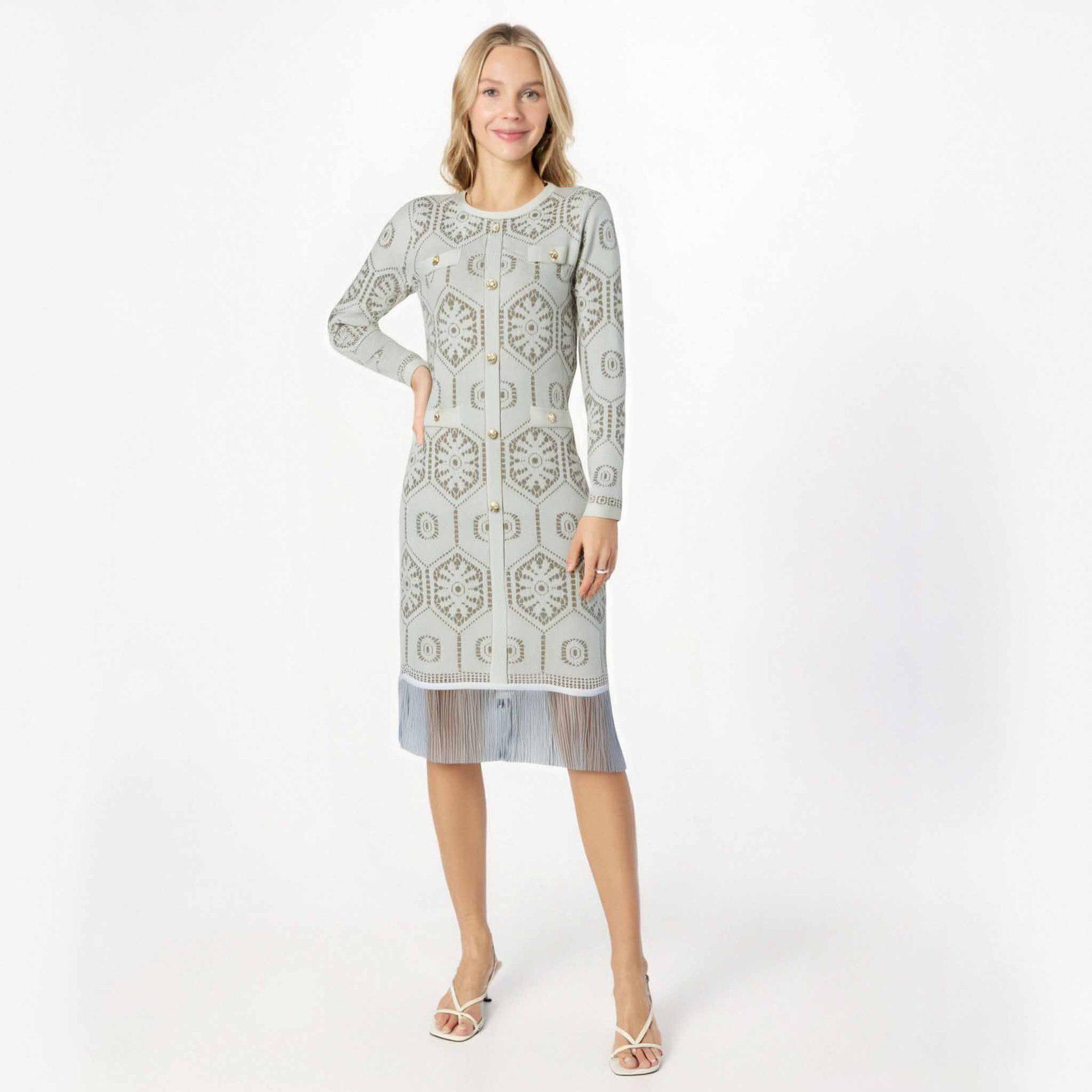 

Autumn/Winter European & American Tassel Knit Dress – Round Neck, Color Block, Waist-Slimming Women s Fashion. Medium абрикосовий