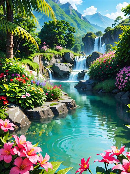 5D Diamond Painting Mosaic Mountain Waterfall Full Square Round Embroidery Natural Landscape Home Decor