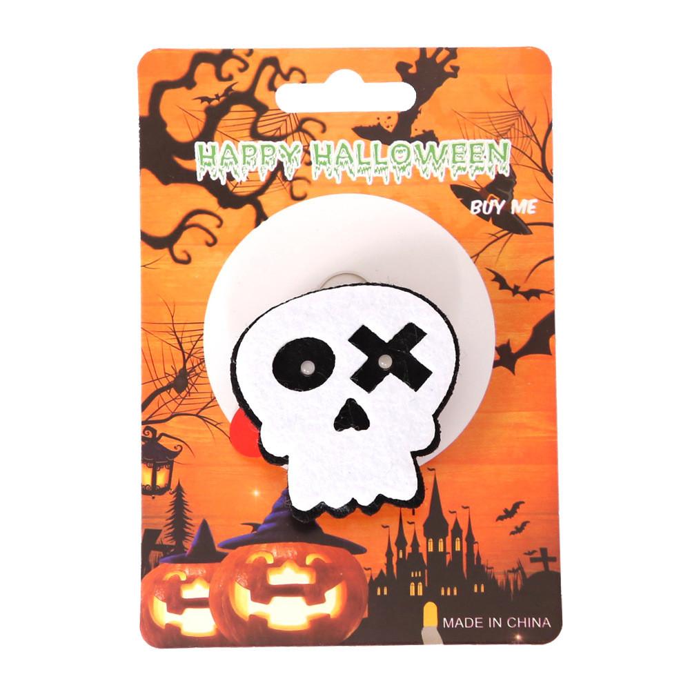 Adorable Halloween Felt Brooches Featuring Glow-in-the-dark Skeletons And Pumpkins