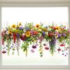 12’ X 24‘ Sunlight Colorful Static Glass Stickers, Fresh Retro Flower Vine Double-sided Visual Window Stickers