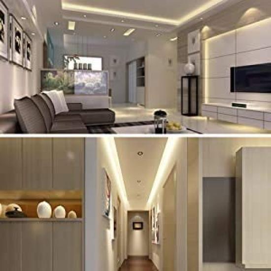 100V Waterproof LED Strip Light, 120 LEDsm, Ambient Lighting, No Wiring Required, Plug and Play (5m, White)