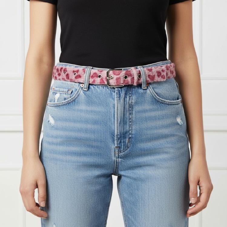 Leopard Pattern Stretch Belt Adjustable Closure For Women Men Soft Washable Fabric Wear