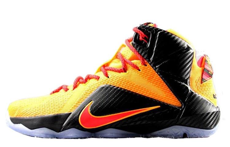 Nike Lebron 12 Basketball Shoes Men s Mid Top Black/Yellow 707781-830 43