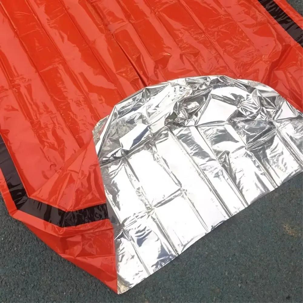 Emergency Blanket Tent Outdoor Survival First Aid Tactical Rescue Kit Windproof Waterproof Foil Thermal Tent for Camping Hiking
