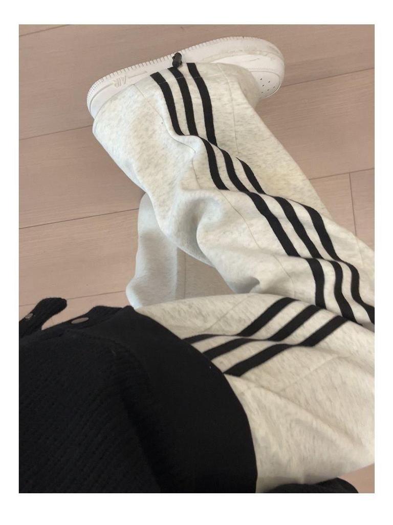 Women's American-Style High-Waisted Wide-Leg Striped Sweatpants for Spring/Autumn
