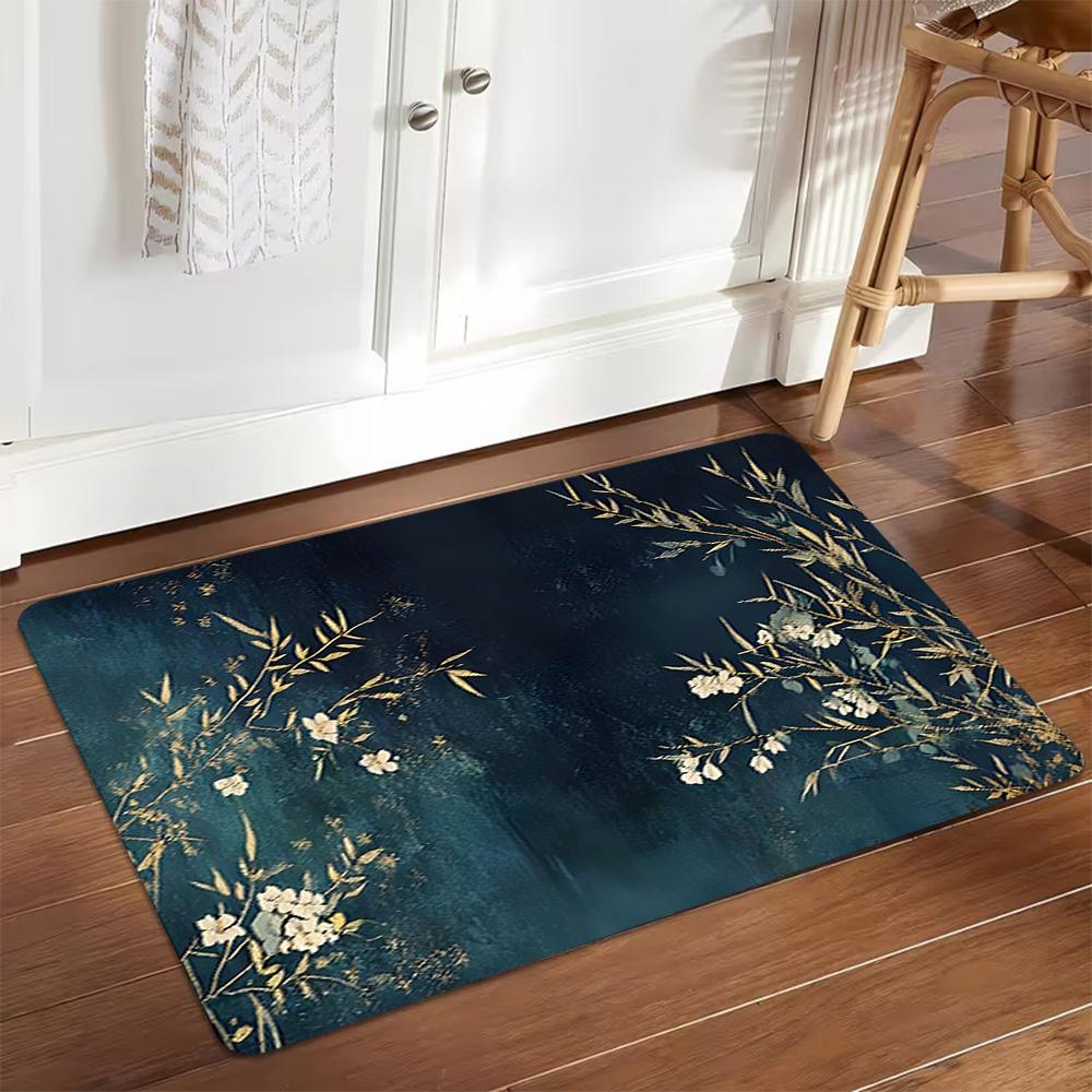 Vintage Floral Wall Mural Decoration,Carpet,Living Room,Bedroom, Non-slip,Square rug