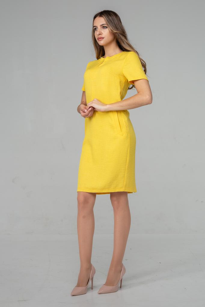 Basic Light Knee-length Dress with V-neck and Short Sleeves Assorted Colors