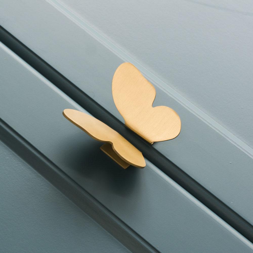 

Cupboard Gold Color Wardrobe Furniture Hardware Pull handle Drawer Handles Butterfly Door Knob золотий