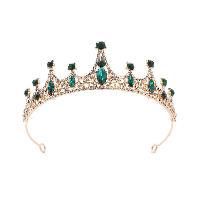 Crown Headwear  Birthday Hair Band  Queen Baroque Rhinestone European and American Bride's Crown Dress  Hair Crown