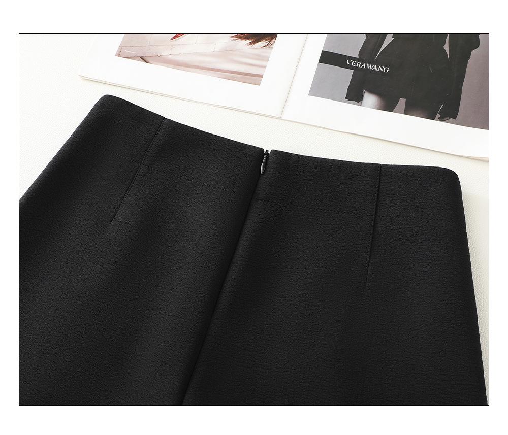 Women's 2024 High-Waisted Black Wide-Leg A-Line Suit Pants for Spring and Autumn.