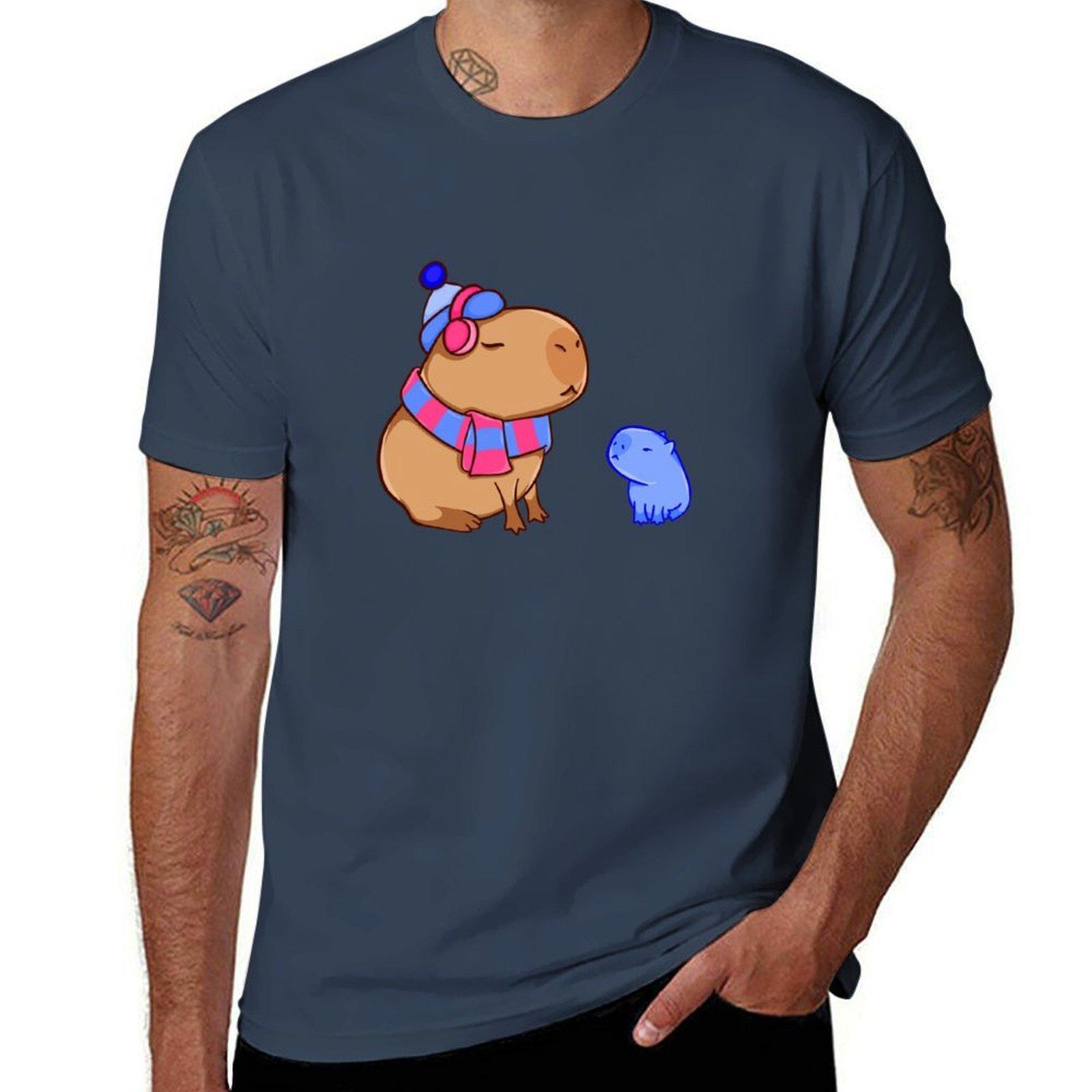 Capybara and a snow capybara TShirt Classic Basic Casual TShirt S