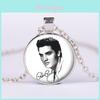Portrait Elvis Time Gemstone Pendant Necklace Retro Glass Pendant Chain Sweater