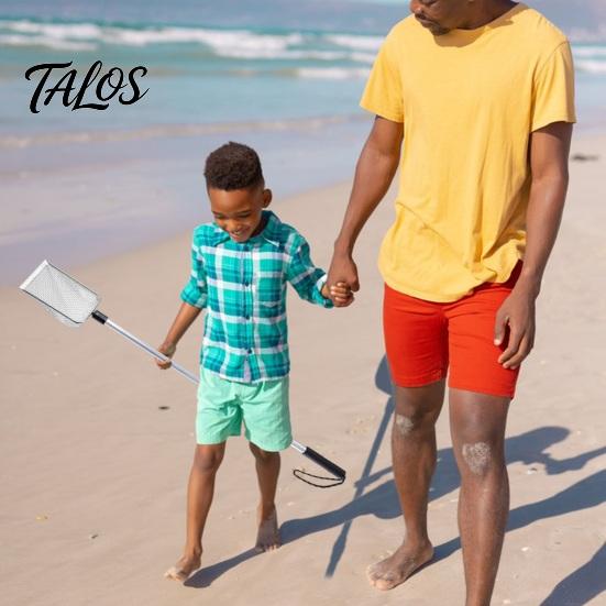 Beach Mesh Shovel Sand Sifter Adjustable Long Handle Aluminum Alloy Shark Teeth Collecting Kids Shells Sea Glass Tooth Filter Scooper