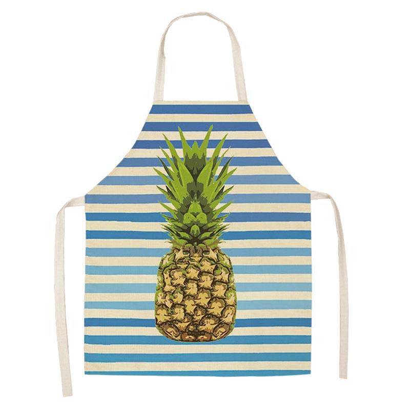 Matlagning Bakförkläde Ny frukt Ananas Köksförkläde Anti-fläckar Linne Kockförkläde för män och kvinnor Rengöringsverktyg