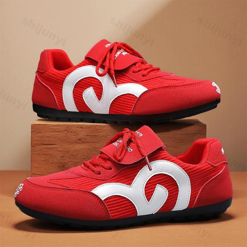 

Fashion 2025 Autumn New Fashion Trend Casual Thin Sole Sports Shoes for Men Versatile Low Top Comfortable Non Slip Lace Up Flat Sneakers 39 красный
