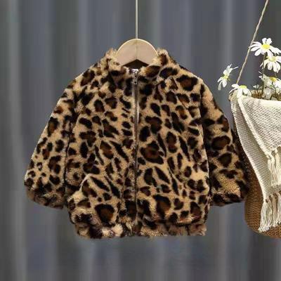 Mode Plüschmantel für Jungen und Mädchen mit Leopardenmuster Oberteil