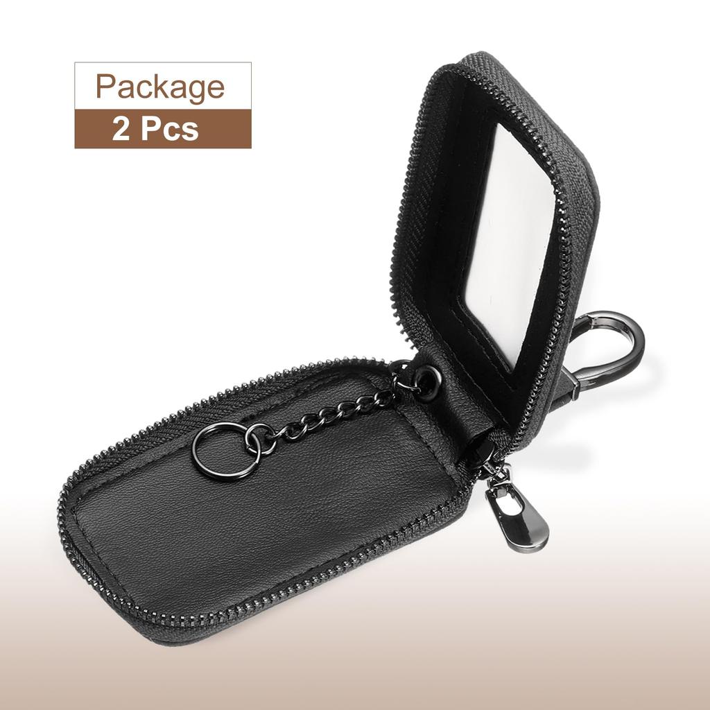 Car Key Fob Universal Smart Car Keychain with Keyring for Remote Conkey Black [uxcell] 2-Pack Covers, Leather, & Keychain, Fob,