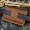 Crazy Horse Leather Men's Waist Bag Genuine Leather Phone Pouch On Belt Men Male Wasit Pouch Waist Pack Leather Vintage Style
