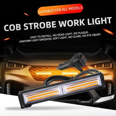 1PCS Front Windshield Car Strobe Lamp Bar Traffic Signal Emergency Flashing Lamp Car Warning Light LED Work Light Bar Dual Color