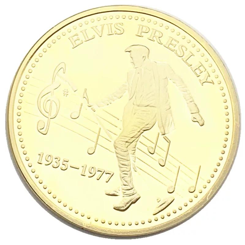 Gibraltar Elvis Presley Gold Plated Commemorative Coin Collection Gold Coin Star Tooth Fairy Love Coin Commemorative Medal