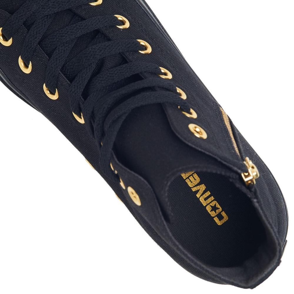 Converse All Star Gold Stripe Z Hi Black Black 31316632 Black Black