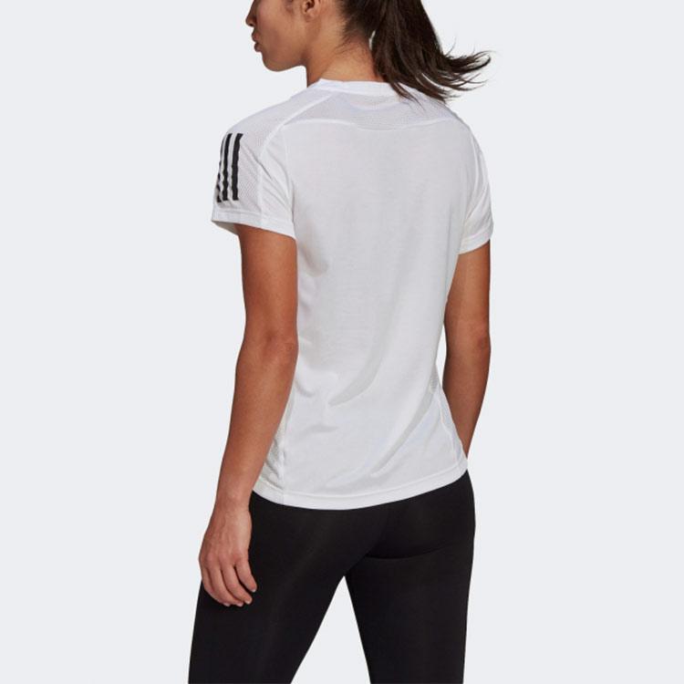 Adidas Own The Run Tee Performance Training Short Sleeve Women Tops White GJ9989